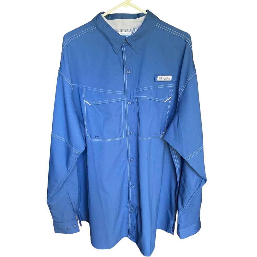 Columbia PFG Men's Long Sleeve Omni-Shade Fishing Shirt, Size XXL